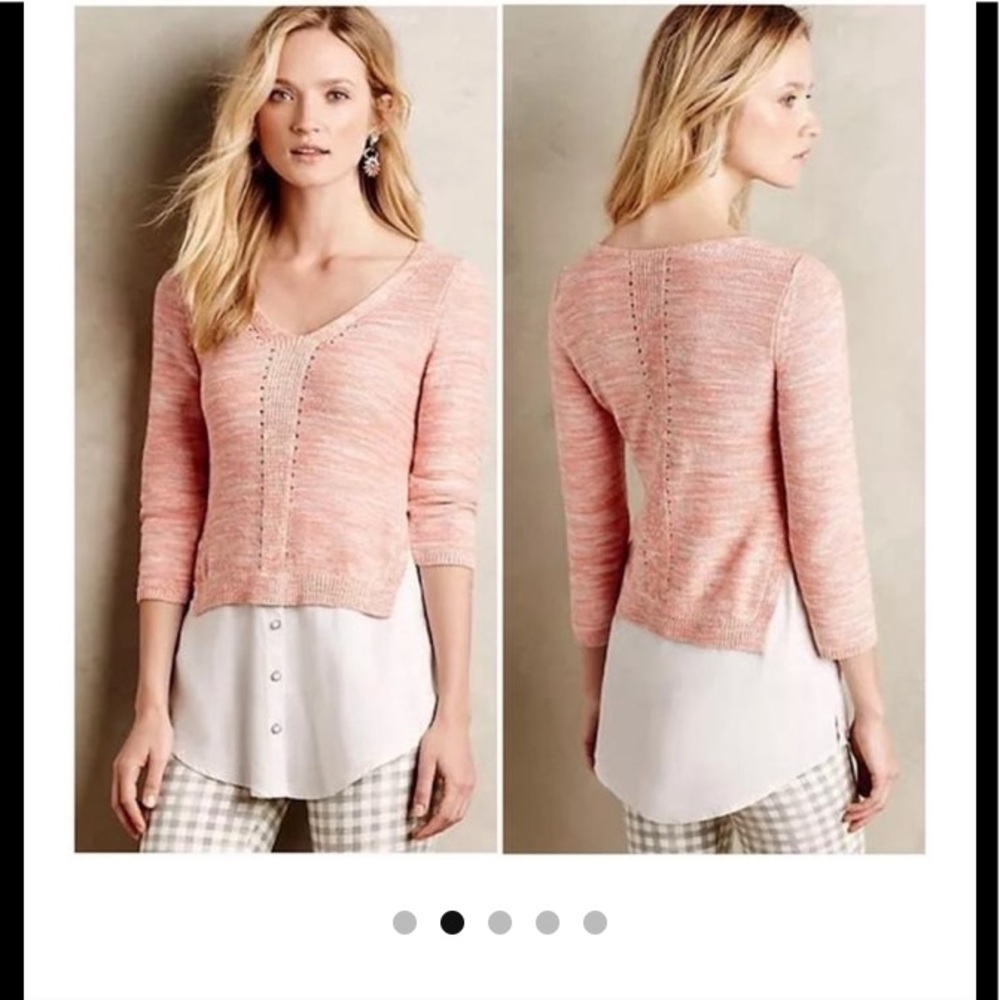 Anthropologie Moth Aselin Layered shirt sweater S